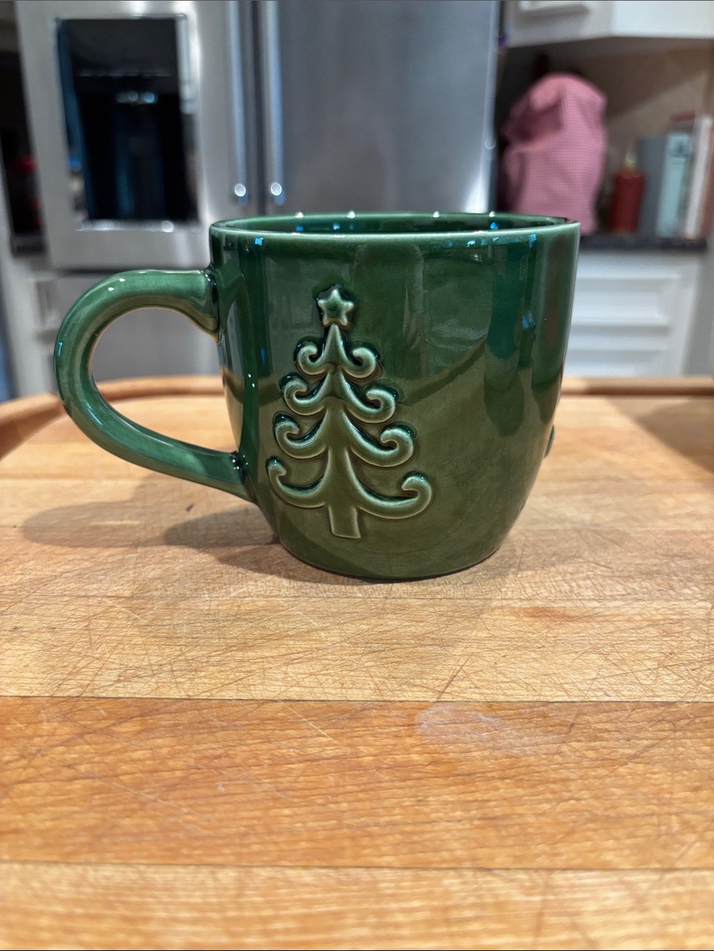 Faiancas Ramos -Made in Portugal -Green Ceramic Christmas Tree Mug - 20 oz